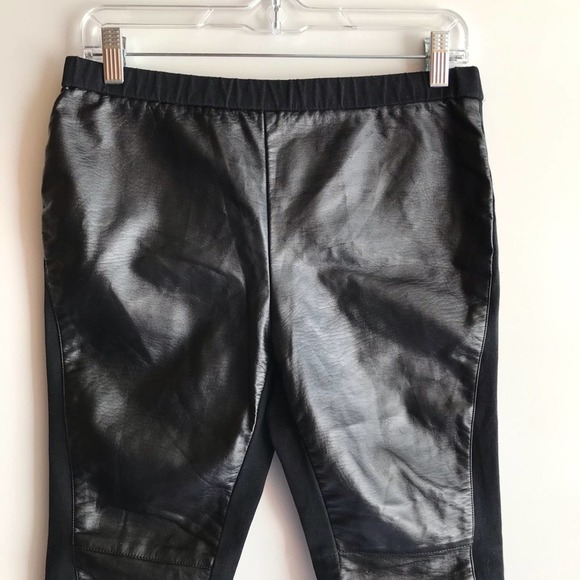 Trouve Faux Leather Front Panel Leggings Black Sml - Picture 6 of 16